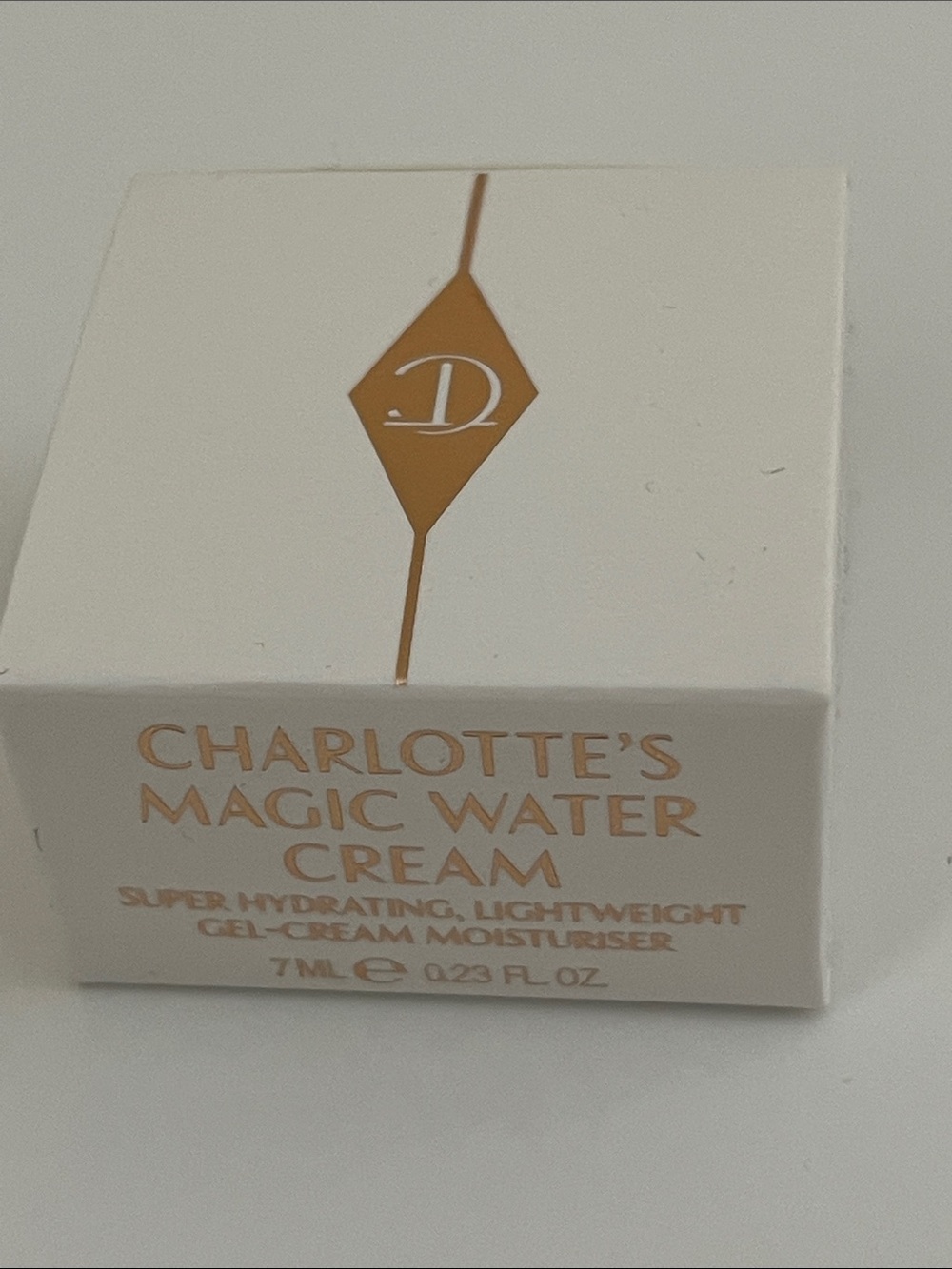 NIB Charlotte Tilbury White Box with Gold Lettering - Moisturizer Packaging